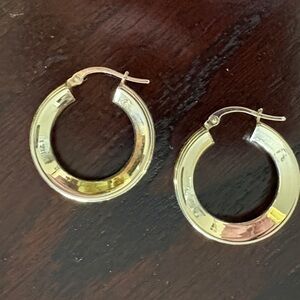 14k Gold Hoop Earrings. 7/8”